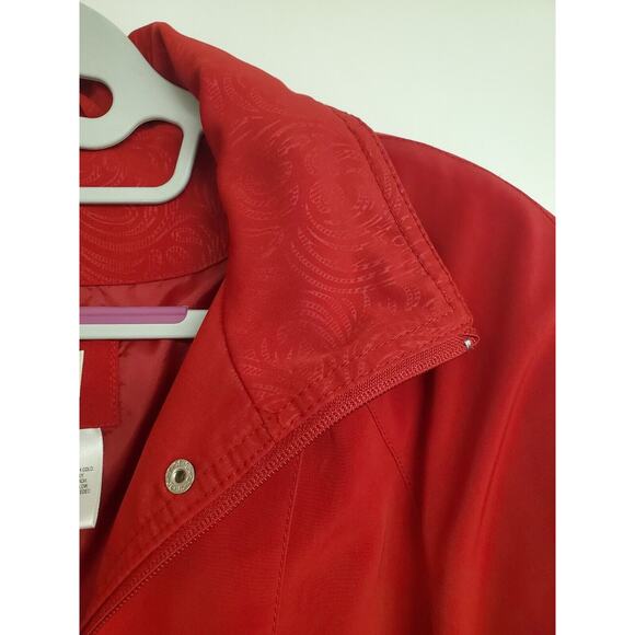 Women's Classic Elements Red Lightweight Jacket w/ Paisley Trim | Size Medium - Picture 4 of 8
